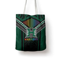 Hawaii Warriors Football Tote Bag Rainbow Kakau Pattern Black