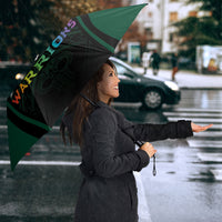 Hawaii Warriors Football Umbrella Rainbow Kakau Pattern Black
