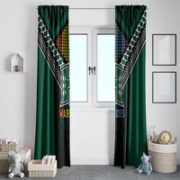 Hawaii Warriors Football Window Curtain Rainbow Kakau Pattern Black