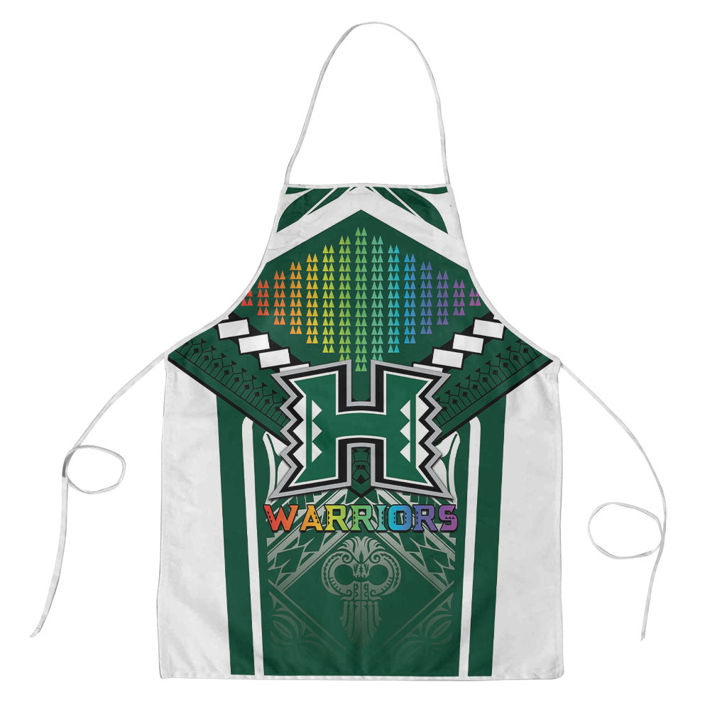 Hawaii Warriors Football Apron Rainbow Kakau Pattern Green