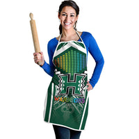 Hawaii Warriors Football Apron Rainbow Kakau Pattern Green