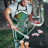 Hawaii Warriors Football Apron Rainbow Kakau Pattern Green