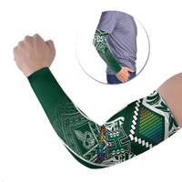 Custom Hawaii Warriors Football Arm Sleeves Rainbow Kakau Pattern Green