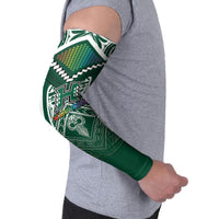 Custom Hawaii Warriors Football Arm Sleeves Rainbow Kakau Pattern Green