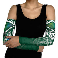 Custom Hawaii Warriors Football Arm Sleeves Rainbow Kakau Pattern Green