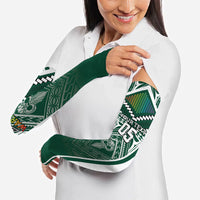 Custom Hawaii Warriors Football Arm Sleeves Rainbow Kakau Pattern Green