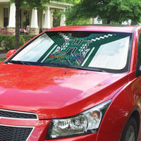 Hawaii Warriors Football Auto Sun Shade Rainbow Kakau Pattern Green