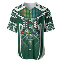 Custom Hawaii Warriors Football Baseball Jersey Rainbow Kakau Pattern Green