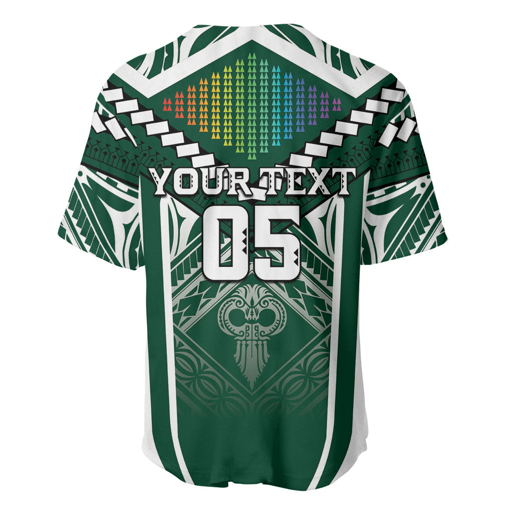 Custom Hawaii Warriors Football Baseball Jersey Rainbow Kakau Pattern Green