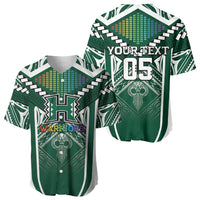 Custom Hawaii Warriors Football Baseball Jersey Rainbow Kakau Pattern Green