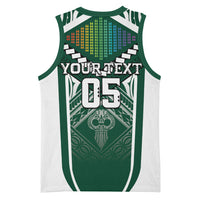 Custom Hawaii Warriors Football Basketball Jersey Rainbow Kakau Pattern Green