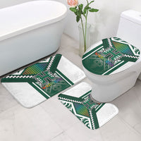 Hawaii Warriors Football Bathroom Set Rainbow Kakau Pattern Green