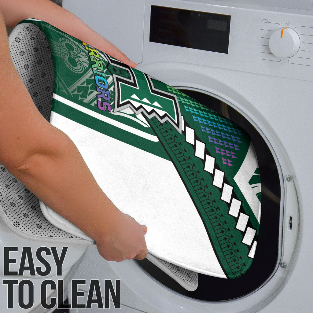 Hawaii Warriors Football Bathroom Set Rainbow Kakau Pattern Green