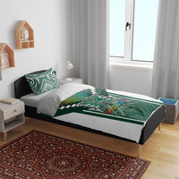 Hawaii Warriors Football Bedding Set Rainbow Kakau Pattern Green LT05 - Polynesian Pride