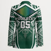 Custom Hawaii Warriors Football Blazer Rainbow Kakau Pattern Green