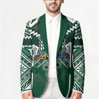Custom Hawaii Warriors Football Blazer Rainbow Kakau Pattern Green