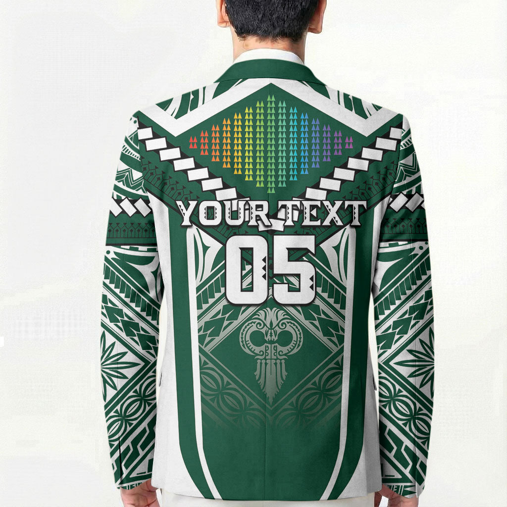 Custom Hawaii Warriors Football Blazer Rainbow Kakau Pattern Green