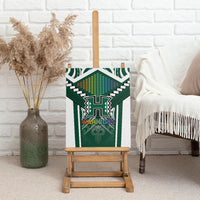 Hawaii Warriors Football Canvas Wall Art Rainbow Kakau Pattern Green