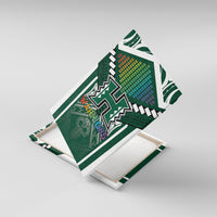 Hawaii Warriors Football Canvas Wall Art Rainbow Kakau Pattern Green