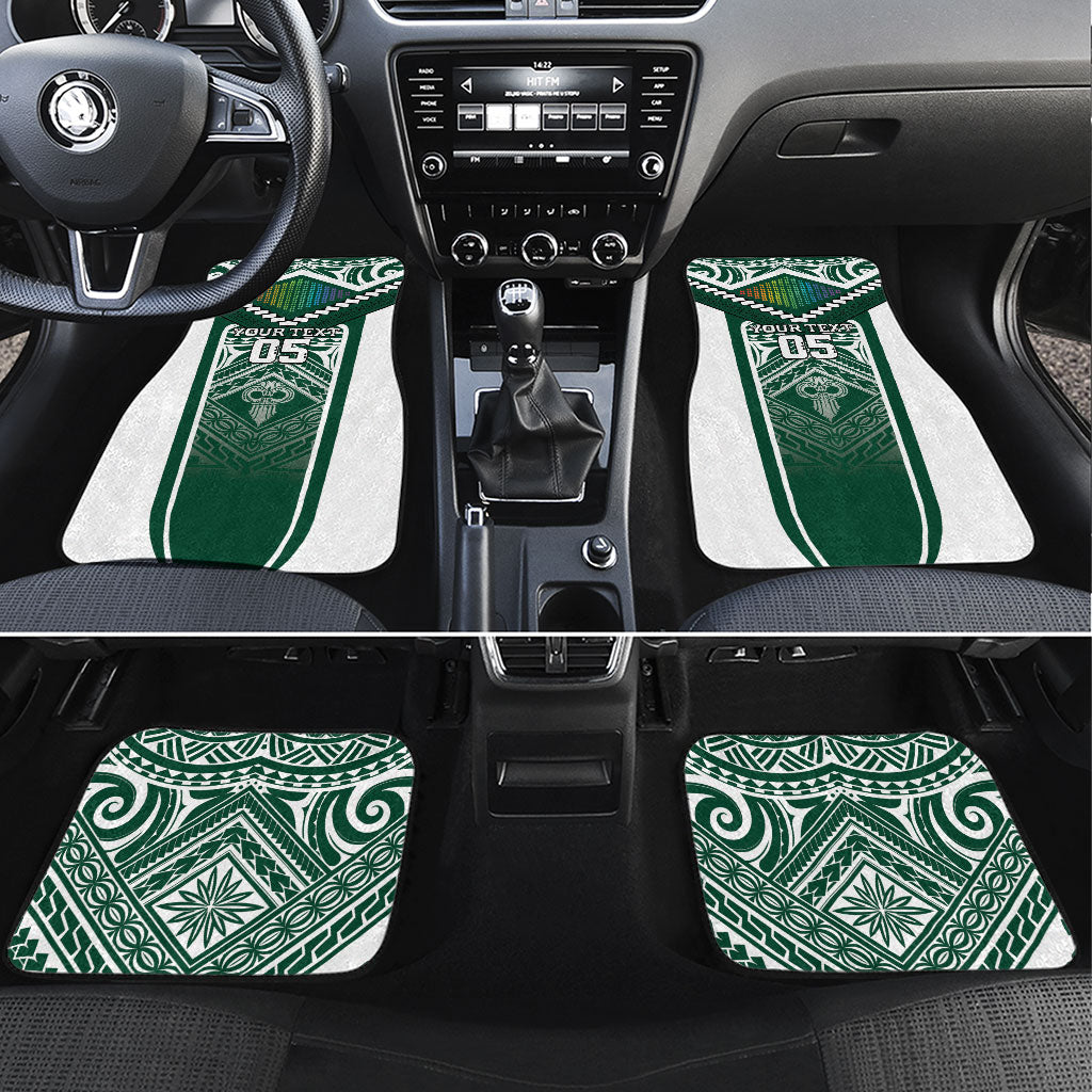 Custom Hawaii Warriors Football Car Mats Rainbow Kakau Pattern Green