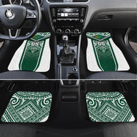 Custom Hawaii Warriors Football Car Mats Rainbow Kakau Pattern Green