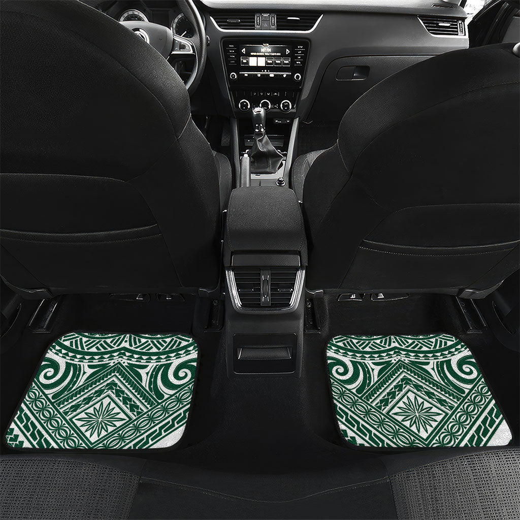 Custom Hawaii Warriors Football Car Mats Rainbow Kakau Pattern Green