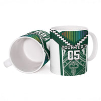 Custom Hawaii Warriors Football Ceramic Mug Rainbow Kakau Pattern Green