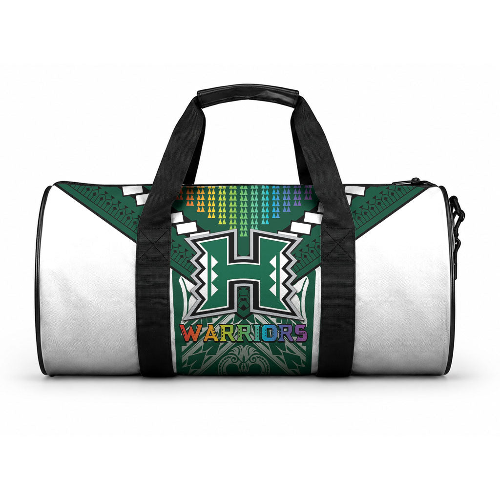 Hawaii Warriors Football Duffle Bag Rainbow Kakau Pattern Green