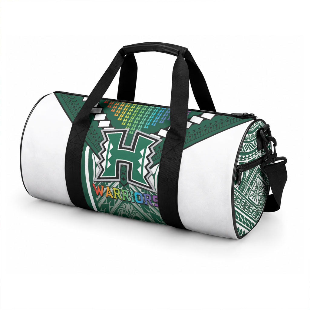 Hawaii Warriors Football Duffle Bag Rainbow Kakau Pattern Green