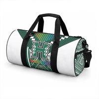 Hawaii Warriors Football Duffle Bag Rainbow Kakau Pattern Green