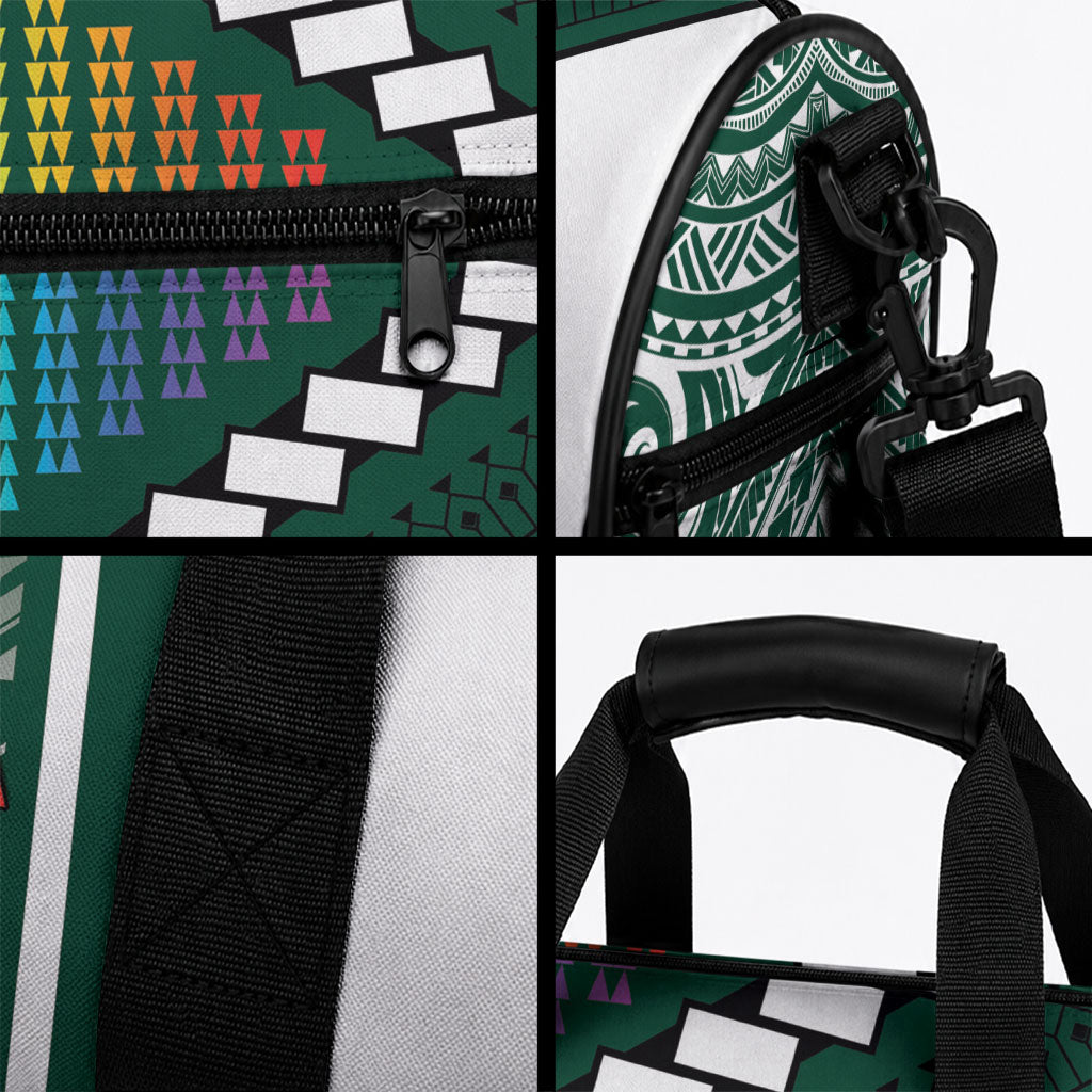 Hawaii Warriors Football Duffle Bag Rainbow Kakau Pattern Green