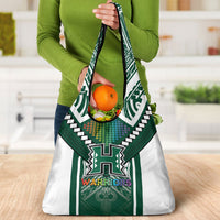 Hawaii Warriors Football Grocery Bag Rainbow Kakau Pattern Green