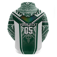 Custom Hawaii Warriors Football Hoodie Rainbow Kakau Pattern Green