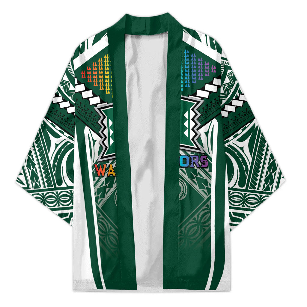 Custom Hawaii Warriors Football Kimono Rainbow Kakau Pattern Green