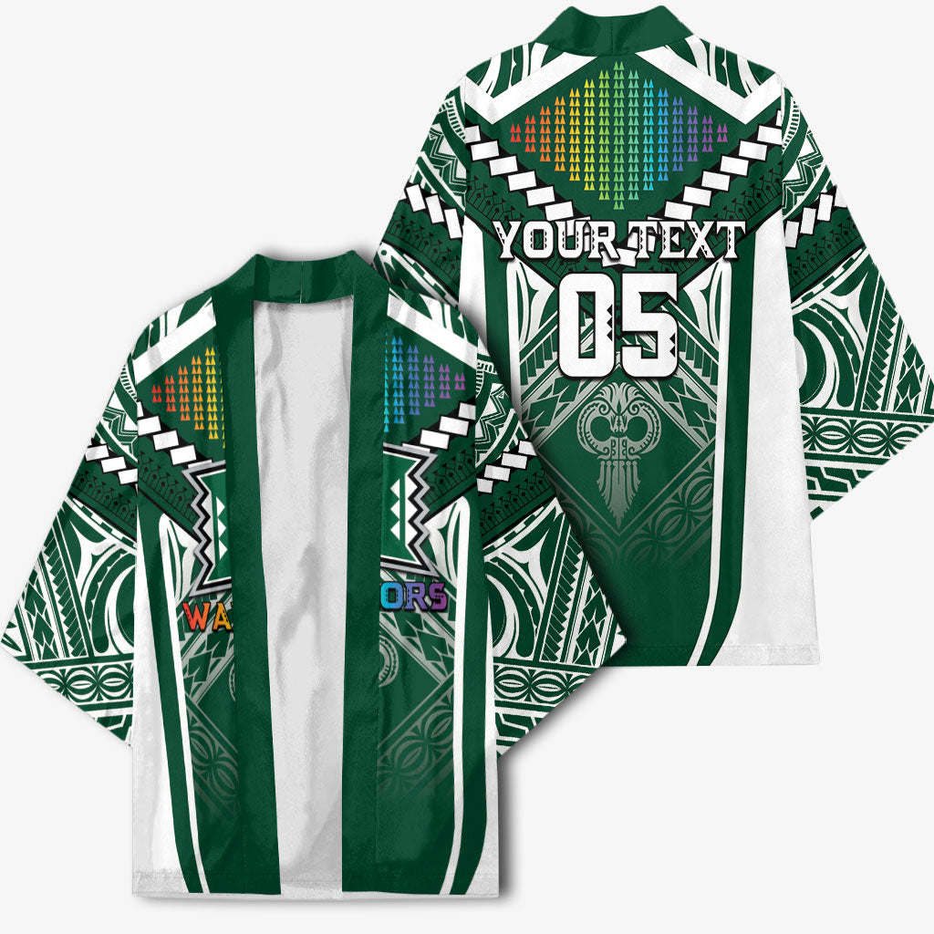 Custom Hawaii Warriors Football Kimono Rainbow Kakau Pattern Green