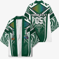 Custom Hawaii Warriors Football Kimono Rainbow Kakau Pattern Green