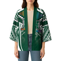 Custom Hawaii Warriors Football Kimono Rainbow Kakau Pattern Green