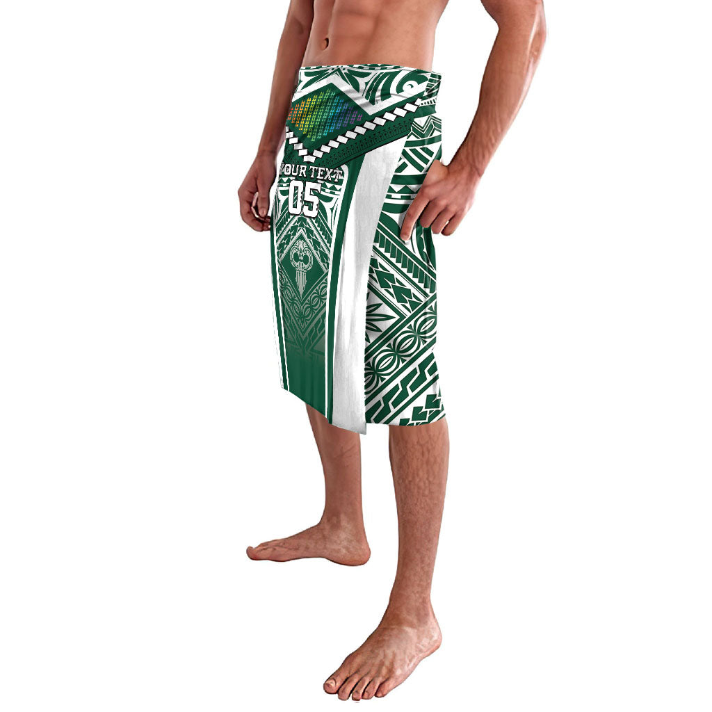 Custom Hawaii Warriors Football Lavalava Rainbow Kakau Pattern Green