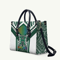 Hawaii Warriors Football Leather Bag Rainbow Kakau Pattern Green