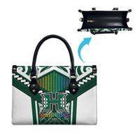 Hawaii Warriors Football Leather Bag Rainbow Kakau Pattern Green