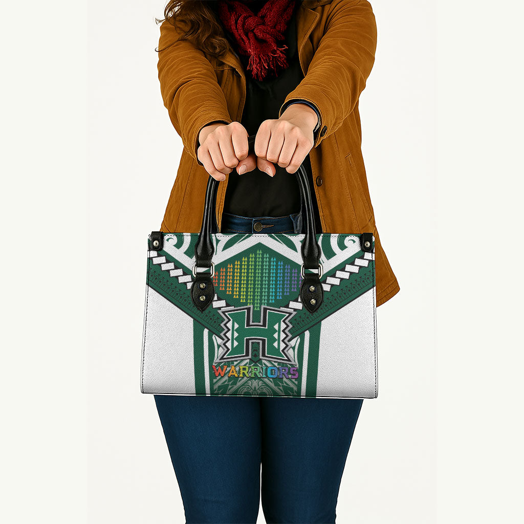 Hawaii Warriors Football Leather Bag Rainbow Kakau Pattern Green