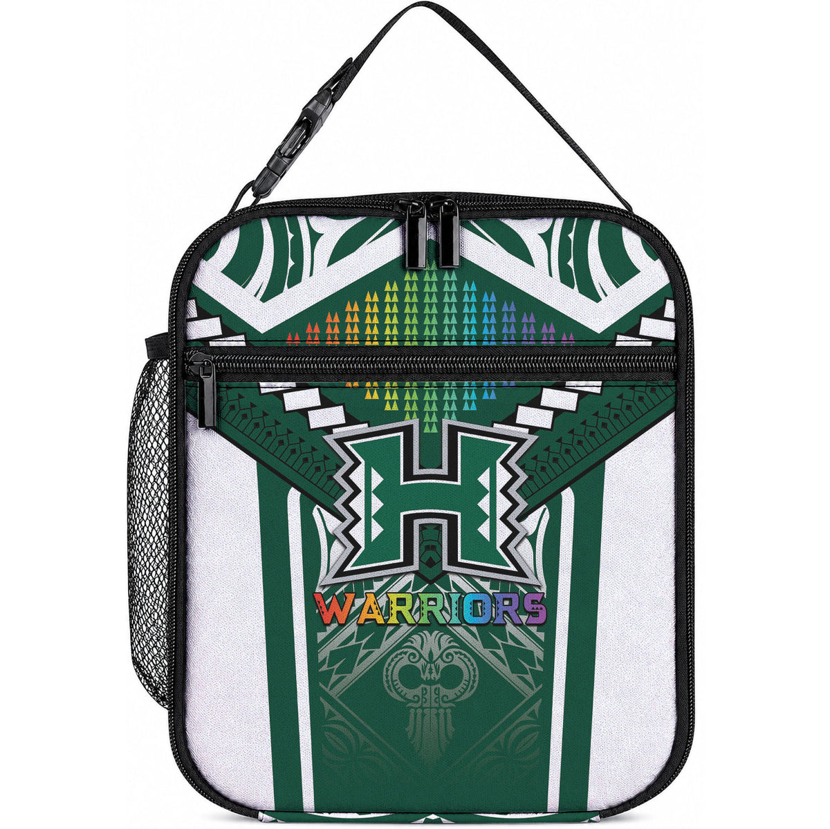 Hawaii Warriors Football Lunch Bag Rainbow Kakau Pattern Green