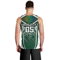Custom Hawaii Warriors Football Men Tank Top Rainbow Kakau Pattern Green