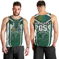 Custom Hawaii Warriors Football Men Tank Top Rainbow Kakau Pattern Green
