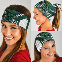 Hawaii Warriors Football Neck Gaiter Rainbow Kakau Pattern Green