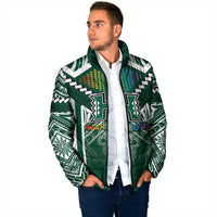 Custom Hawaii Warriors Football Padded Jacket Rainbow Kakau Pattern Green
