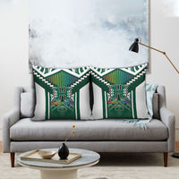 Hawaii Warriors Football Pillow Cover Rainbow Kakau Pattern Green