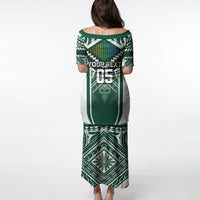 Custom Hawaii Warriors Football Puletasi Rainbow Kakau Pattern Green