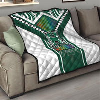 Hawaii Warriors Football Quilt Rainbow Kakau Pattern Green