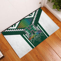 Hawaii Warriors Football Rubber Doormat Rainbow Kakau Pattern Green